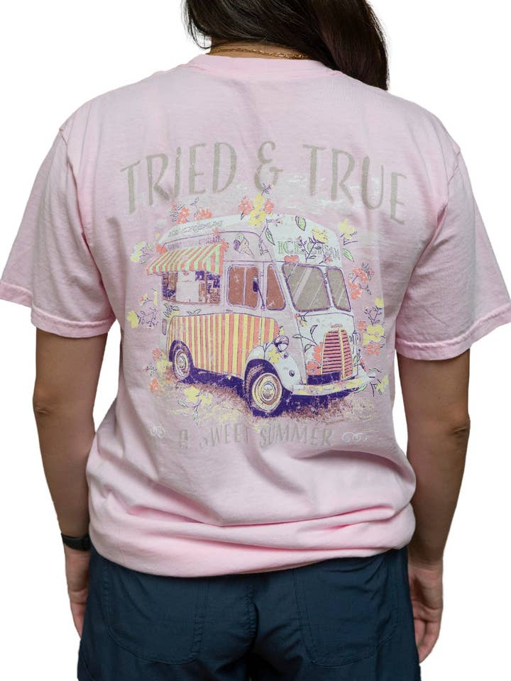 Retro Ice Cream Truck Blossom Short-Sleeve T-Shirt for wholesale by Tried and True