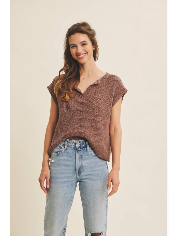 in february - Wholesale Knit Sweater - Women's - SLUB SWEATER TOP IN A RELAXED FIT WITH DOLMAN SLVS