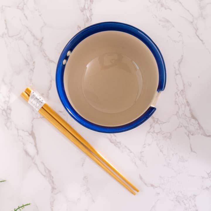 Urban Tokyo - Wholesale Serve Bowl - Blue Dragon Design 18oz 5.25"D Bowl With Chopsticks Set