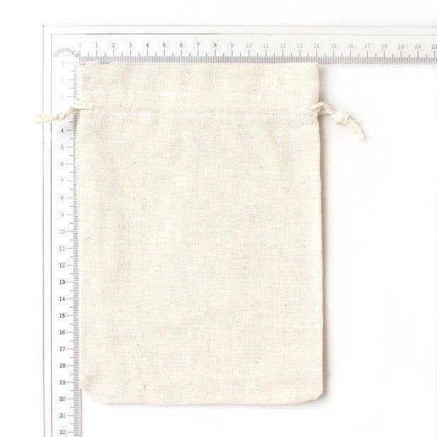 Inca UK - Wholesale Gift Bag - 19.5x14cm. Unbleached, Raw Cotton Drawstring Bag3