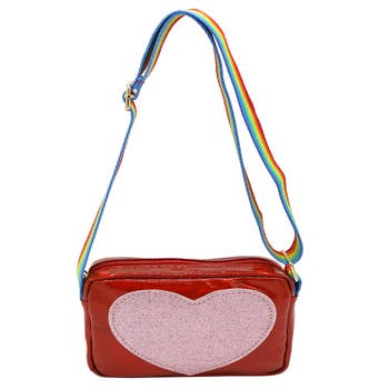 Asge Women Red Heart Purse Cute Black Heart Shaped Crossbody Bag Mini  Ladies Chain Clutch Shoulder Handbags 
