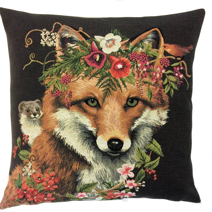 yapatkwa - art of the loom - Wholesale Throw Pillow Cover - Decorative Pillow Cover Fox with Hamster0