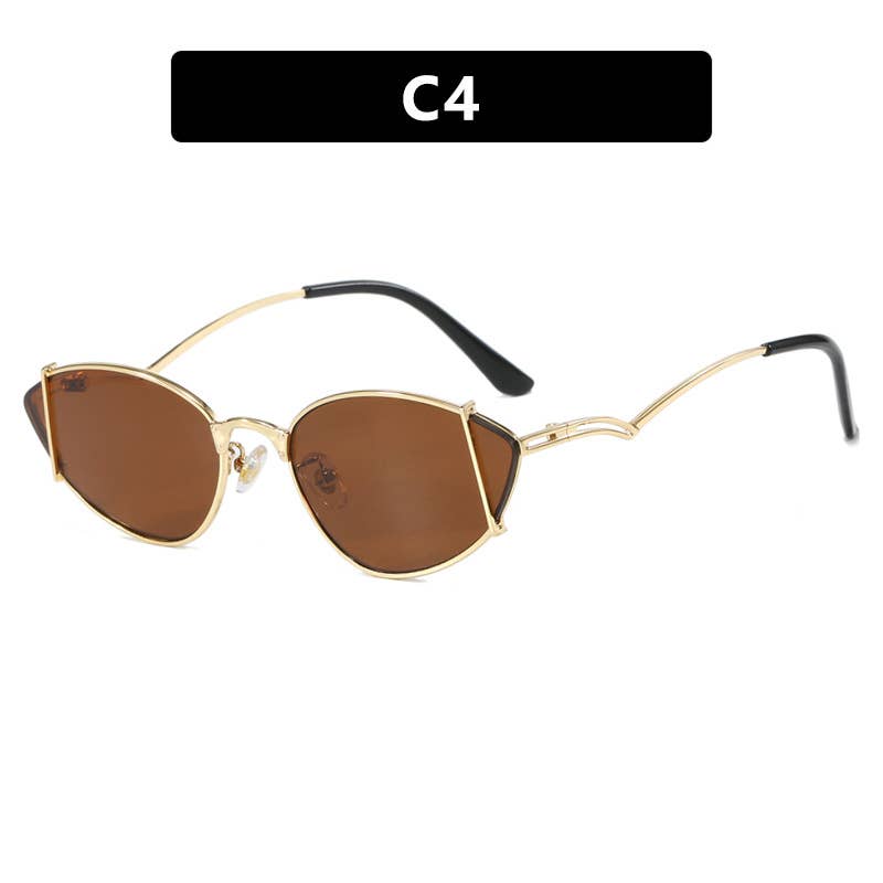 MKS America - Wholesale Sunglasses - Women's - Y2K Metal Thin Edge Hollow Cat Eye Sunglasses3