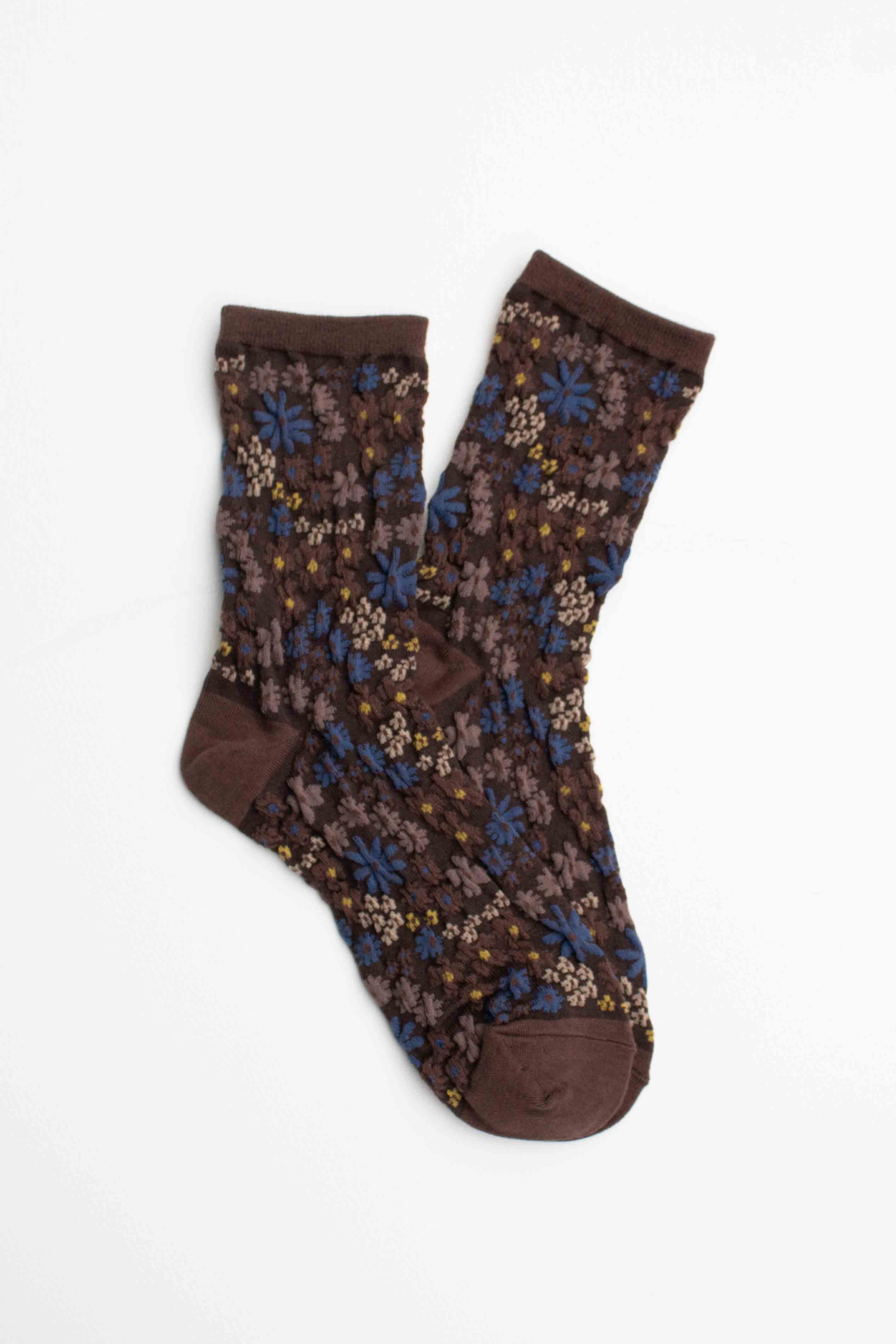 Tiepology - Wholesale Socks - Women's - Meadow Blossom Crew Socks1