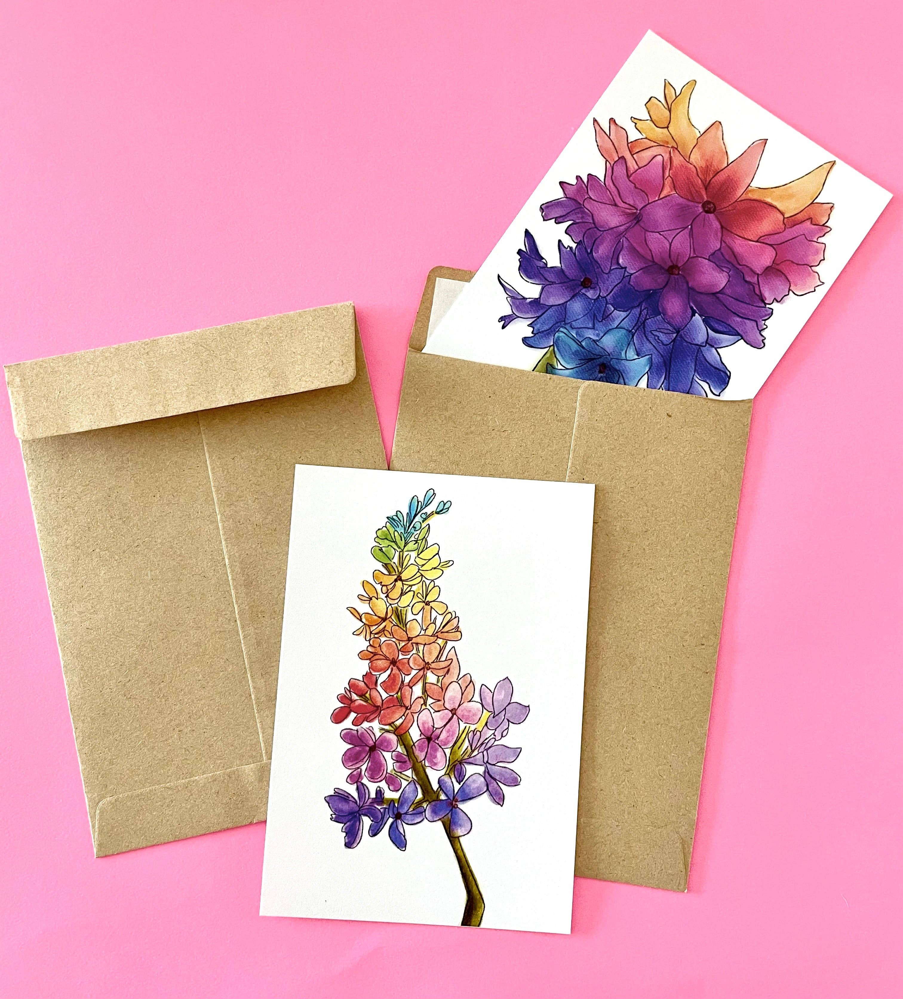 Unruly Wit - Wholesale Stationery/Notecard Set - Rainbow Flower Mini Cards6