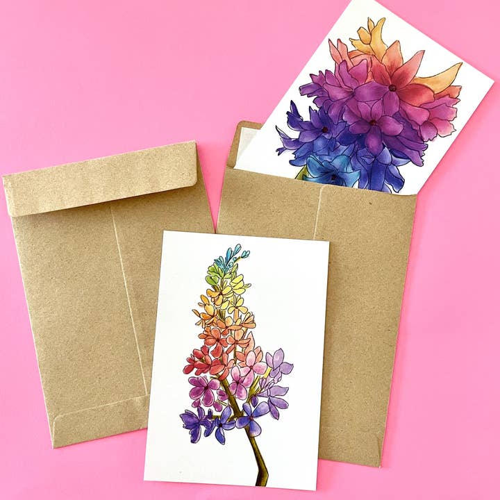 Unruly Wit - Wholesale Stationery/Notecard Set - Rainbow Flower Mini Cards6