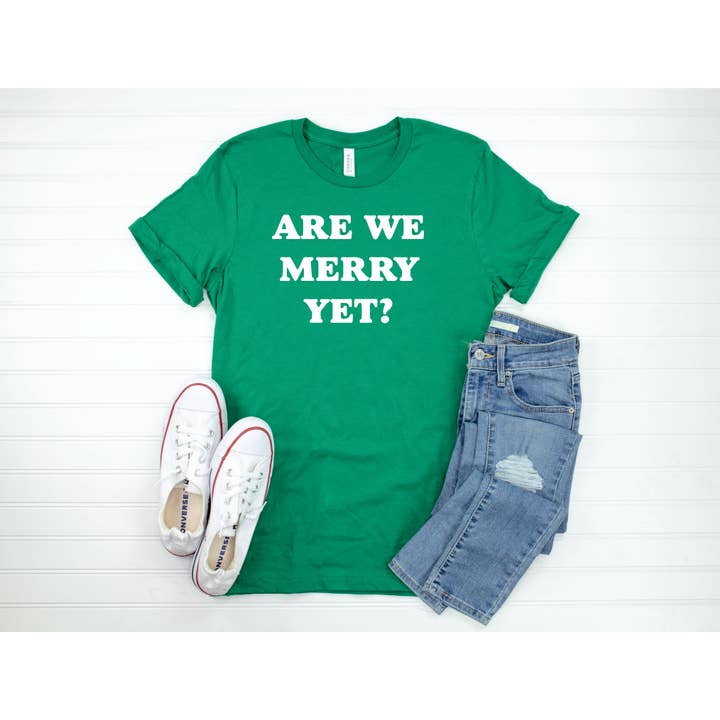 Peach Closet - Wholesale Screen Printed T-Shirt - Women's - Are We Merry Yet Tee