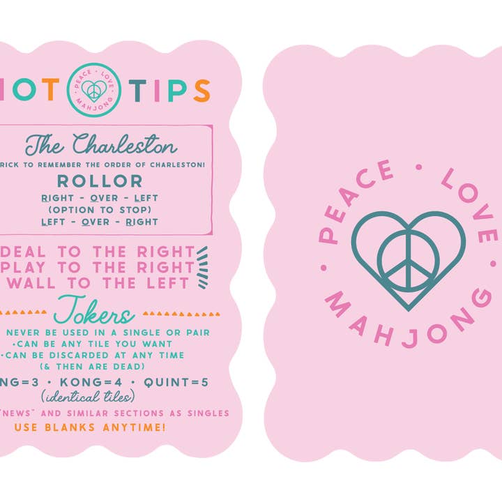 Peace Love Mahjong - Wholesale Card Game - Mahjong Tile Shufflers (Set of 2)1