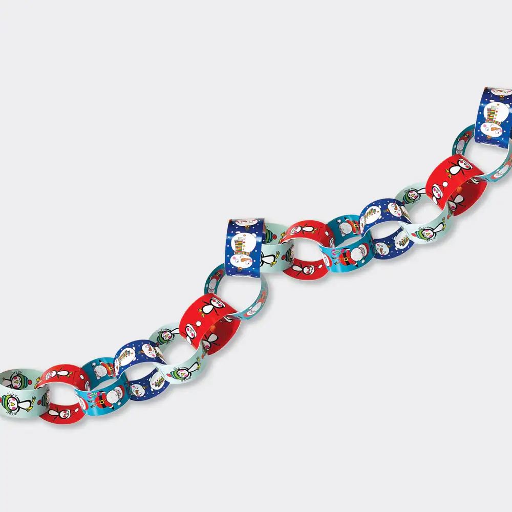 Rachel Ellen Designs - Wholesale Christmas Decoration - Christmas Paper Chain Kit - Santa/Penguins/Snowmen3