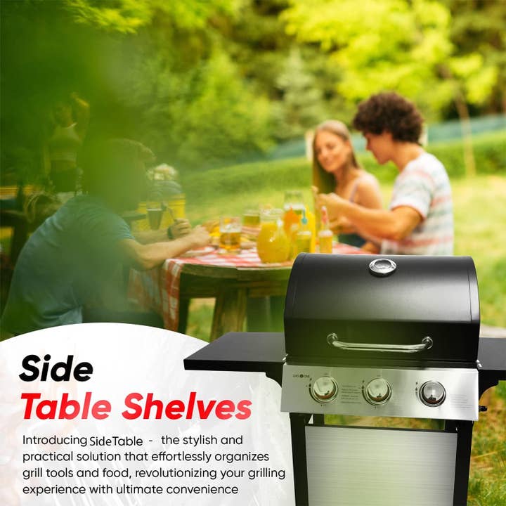 ShipItFurniture - Wholesale Outdoor Grill Tools - 3 Burner Stainless Steel Propane Gas Grill With Cabinet5