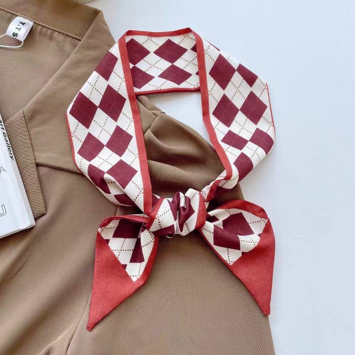 VividLux - Wholesale Scarf - Women's - Vintage Long Slim Scarf – Hair Tie & Bag Ribbon5