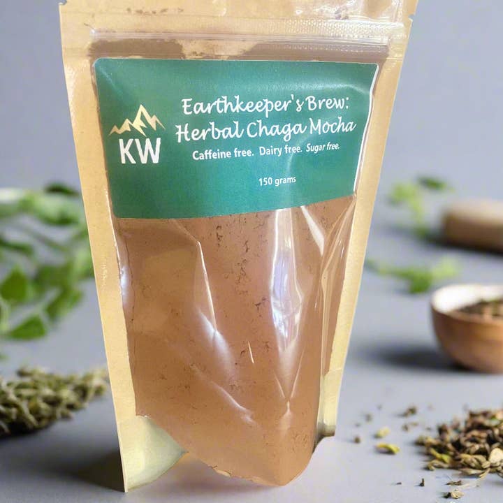 Earthkeeper's Brew: Herbal Chaga Mocha (caffeine-free; sugar-free; dairy-free) for wholesale by Kootenay Wildcrafting Co