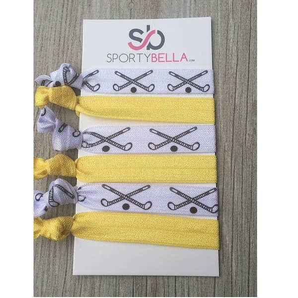 Sportybella - Venta al por mayor Goma para el pelo - Mujer - Accesorios para el pelo para hockey sobre hierba, color amarillo