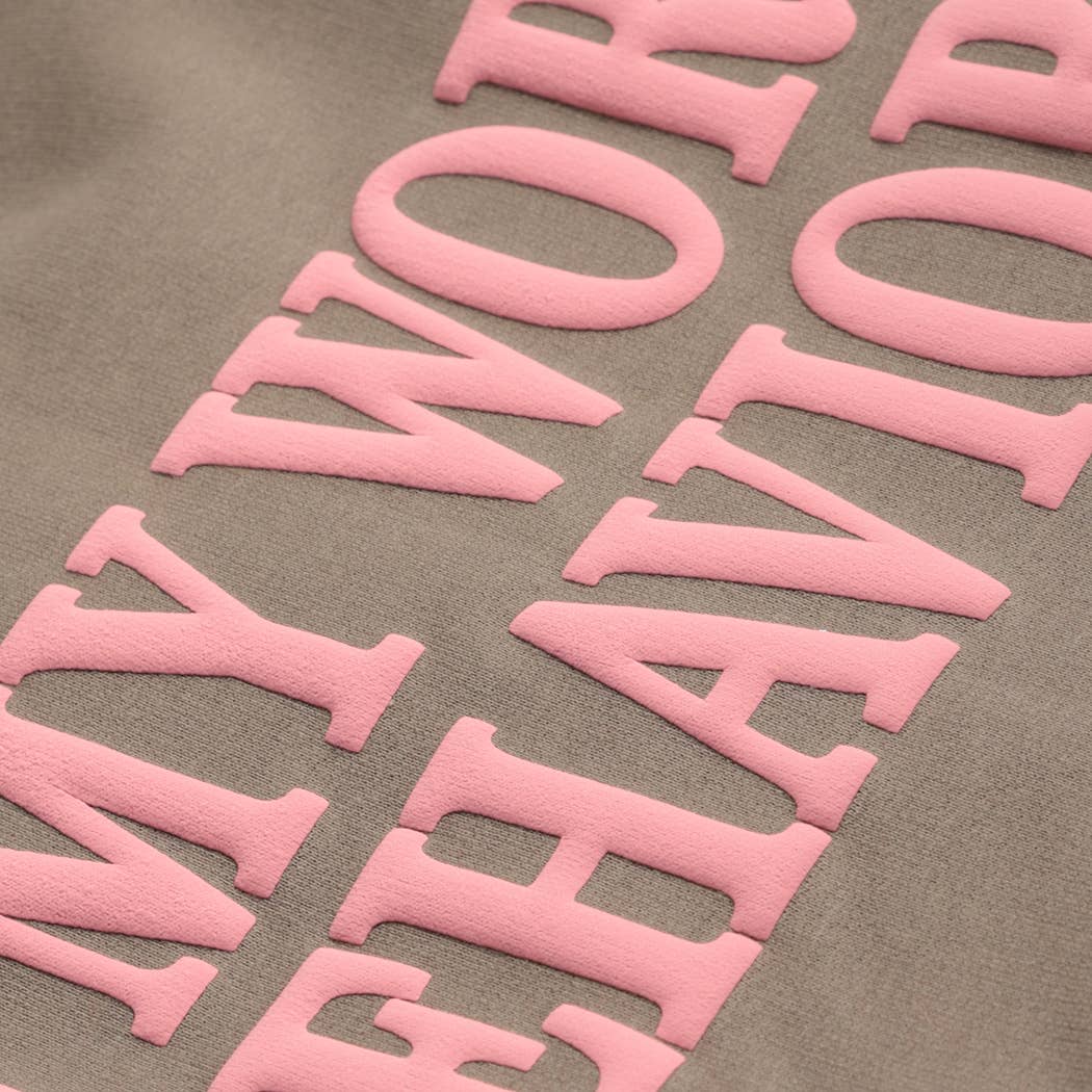 Fashion City - Vendita all'ingrosso Felpa stampata - Donna - FELPA PUFF MIDWEIGHT "ON MY WORST BEHAVIOR"1