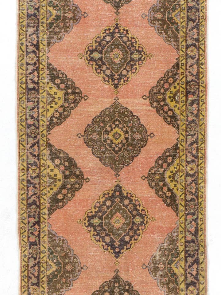 4,6x12 Ft håndlavet uldløbertæppe, vintage korridortæppe for engroshandel hos Rug Specialist LLC.