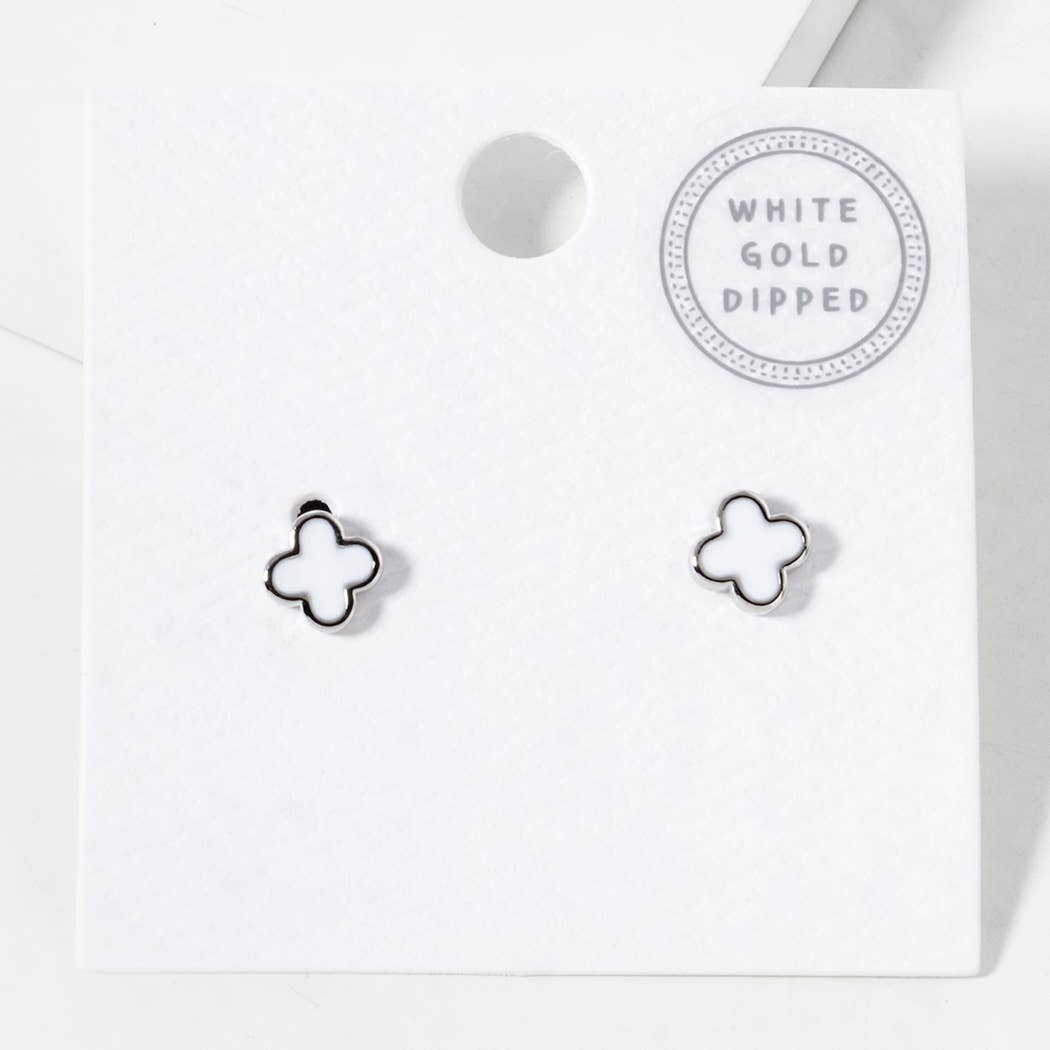 Fashion City - Vendita all'ingrosso Orecchini a bottone - Orecchini a forma di trifoglio bagnati in oro11