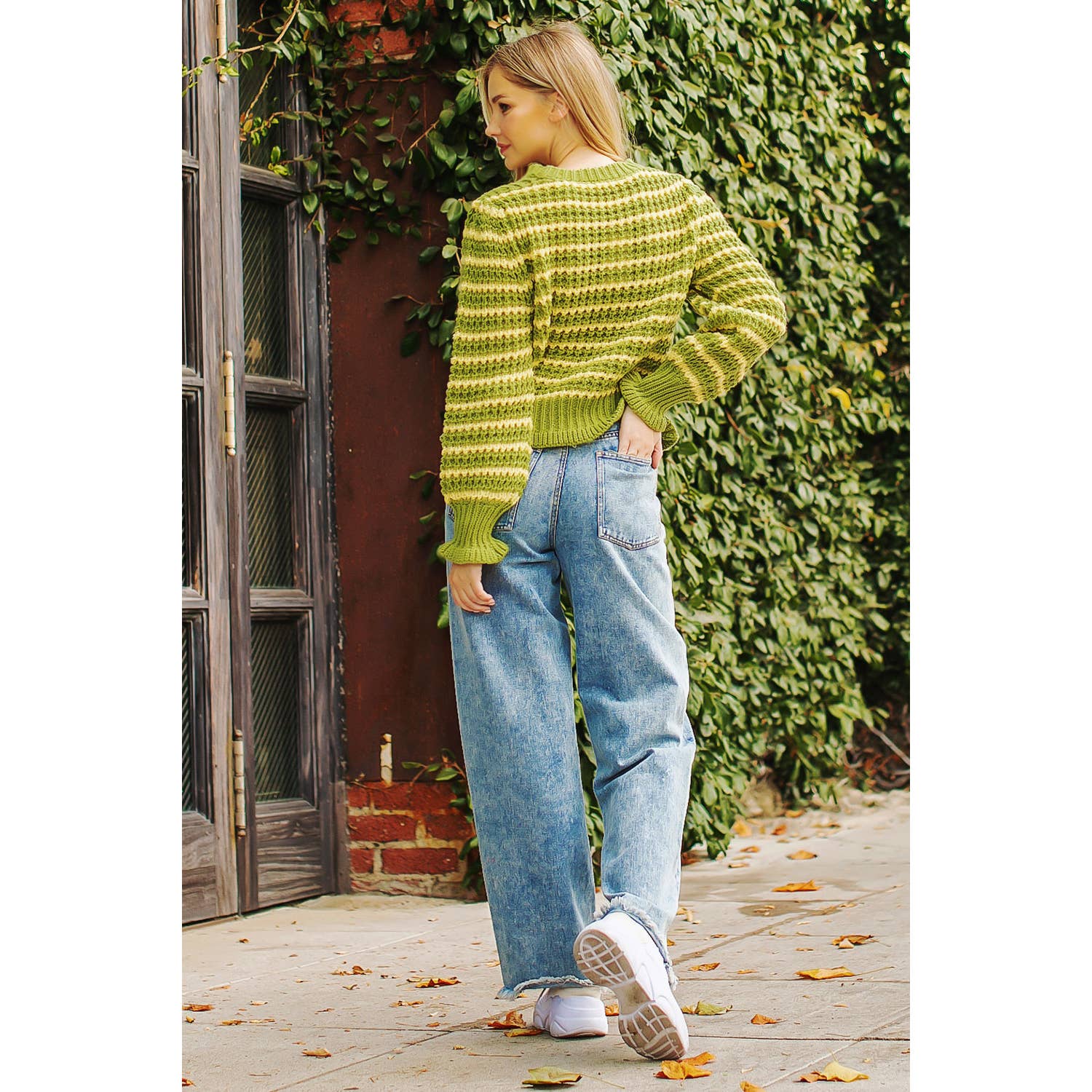 Strut & Bolt - Wholesale Pullover-trui - Dames - Gehaakte trui met gestreepte print3