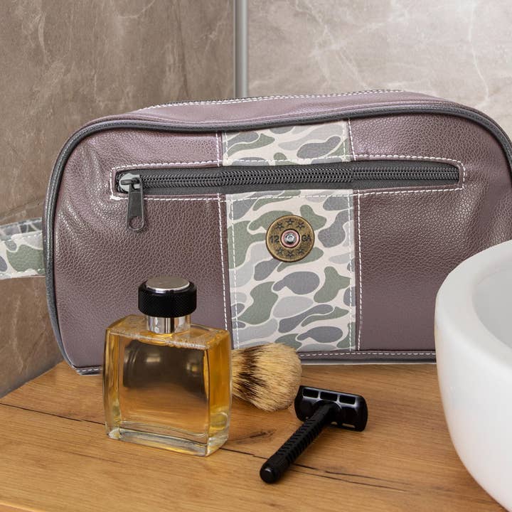 Zep-Pro - Wholesale Toiletry Bag - Men's - Shot Shell Brown Pebble Old School Camo Men's Toiletry Dopp Bag.6