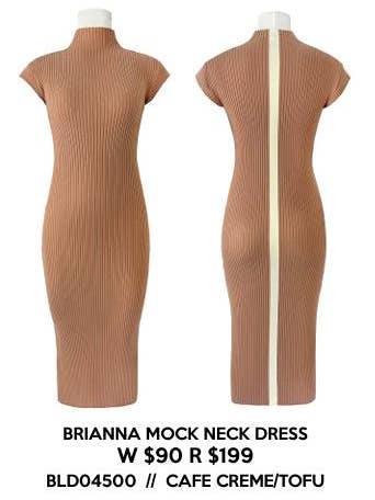 Blanc Noir - Wholesale Dress - Women's - Brianna Mock Neck Dress5