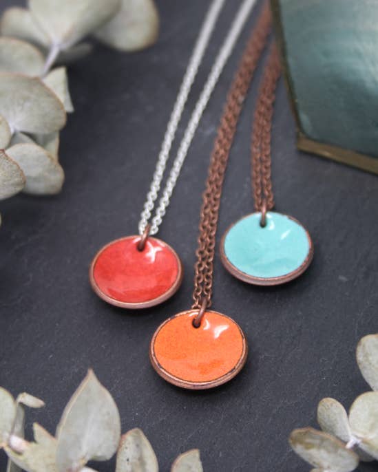 Rising Jewelry - Wholesale Pendant/Charm Necklace - Colorful Penny Jewelry: Enameled Copper Coin Necklace7