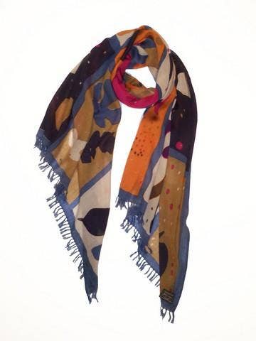 Cashmere Wrappings - Wholesale Scarf - Women's - Matisse Leaf Study Wool1