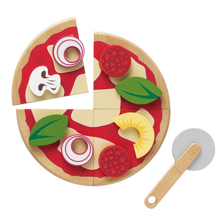 Pizza & Toppings with Slice Cutter for wholesale by Le Toy Van, Inc.