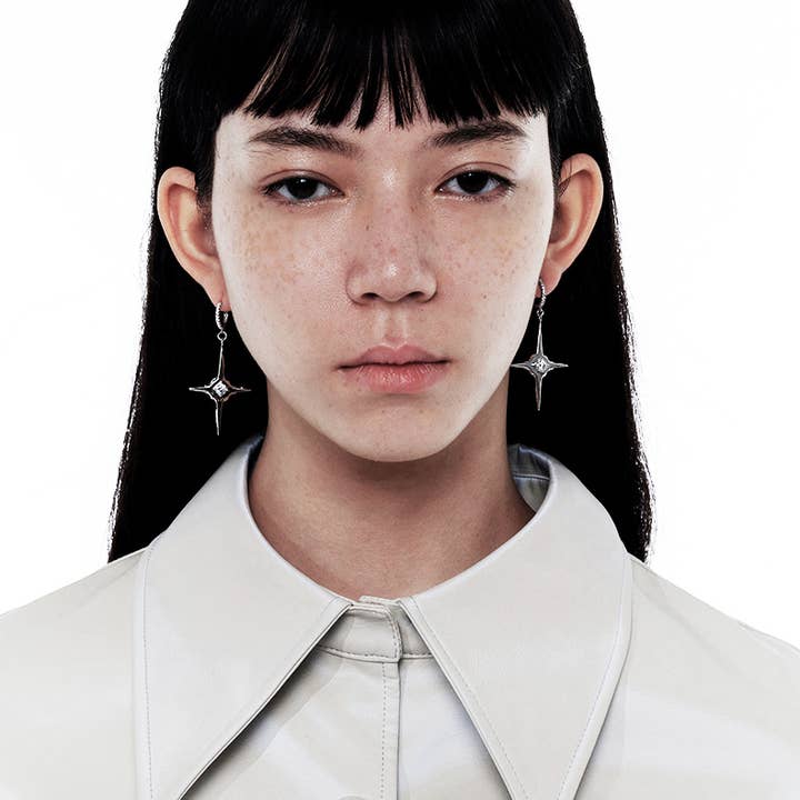 KINDNESS - Wholesale Dangle Earrings - KINDNESS minimal silver Baptism pendant earrings genderless