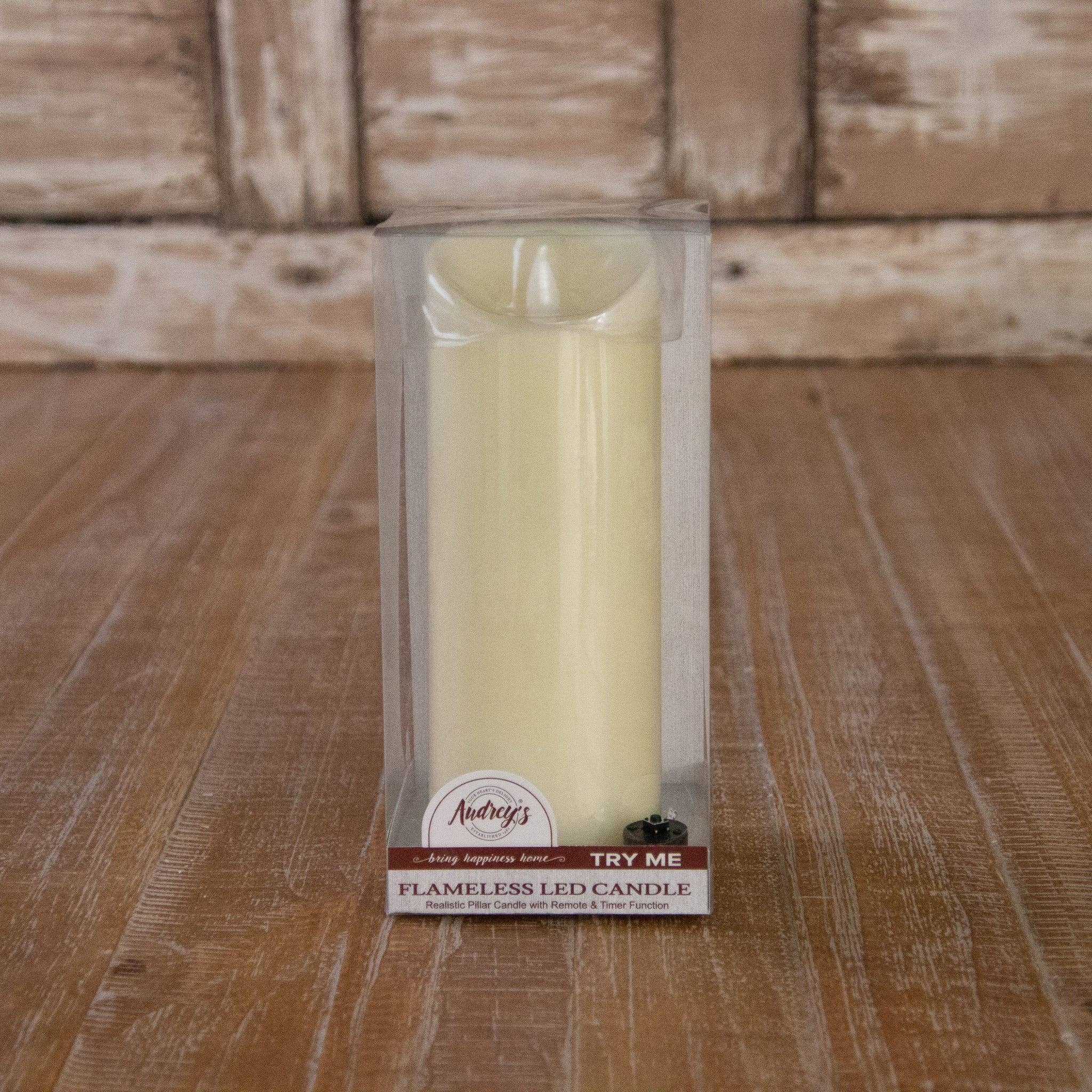 Audrey's Home & Gift - Wholesale Flameless Candle - Candle - Led Ivory Flickering Pillar, Lg (Pk/02)1
