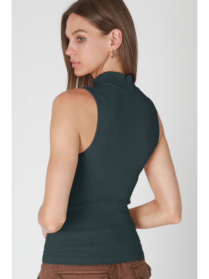 NIKIBIKI - Wholesale Knit Top - Women's - NS8427 - Wide Ribbed Mock Neck Sleeveless Top4