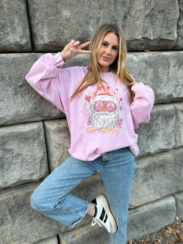 PEACE ON EARTH SANTA for wholesale by Adelle Linen