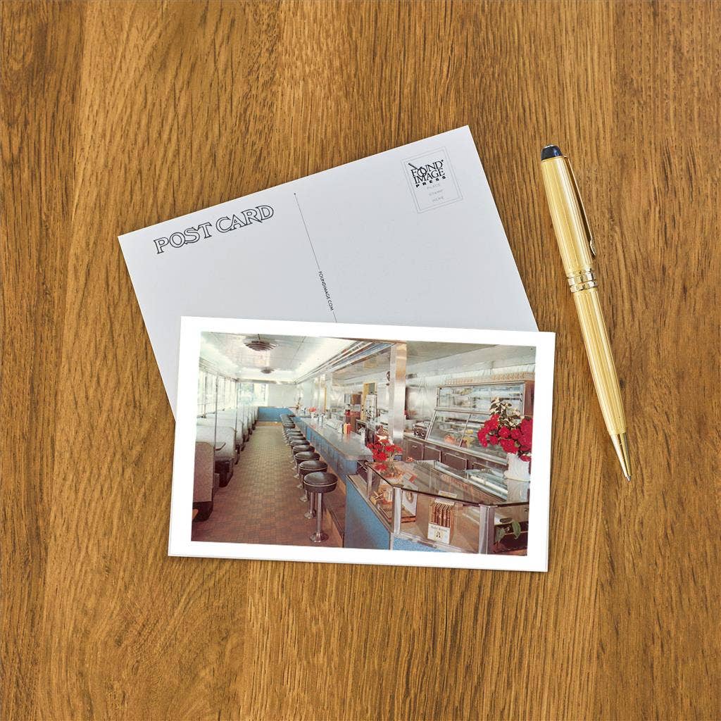 Found Image Press - Wholesale Postcard - Postcard RE-42 Interior, Retro Diner1