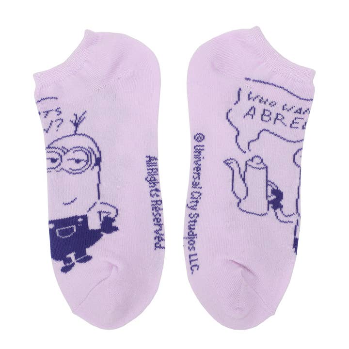 Bioworld Merchandising - Wholesale Socks - Women's - Minions Quotes 5 Pair Ankle Socks
