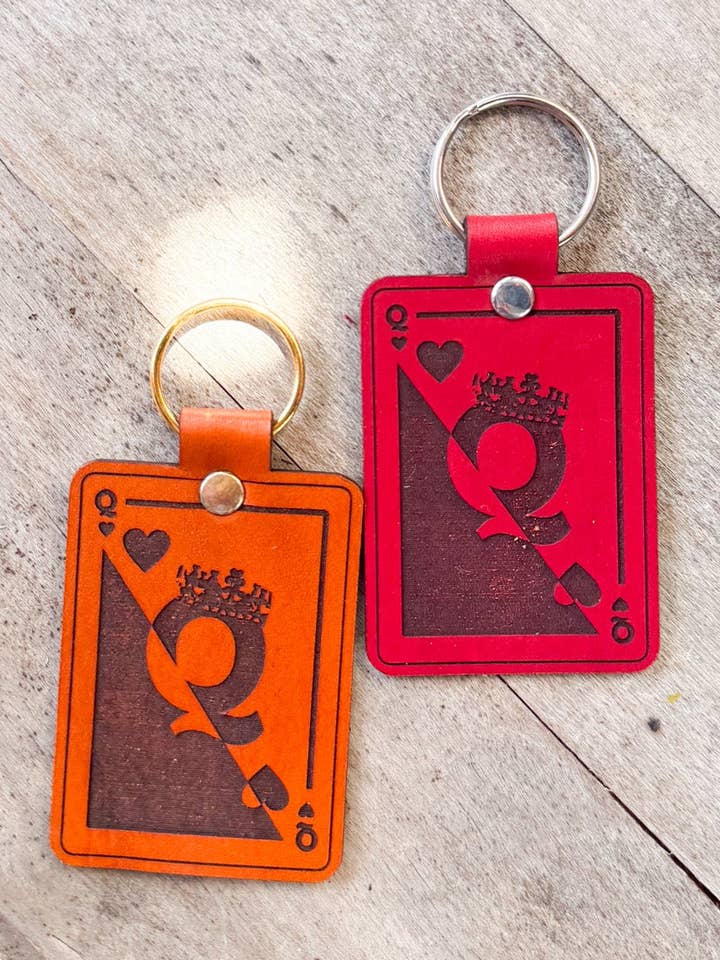 Queen of Hearts Keychain for wholesale by Left Grain