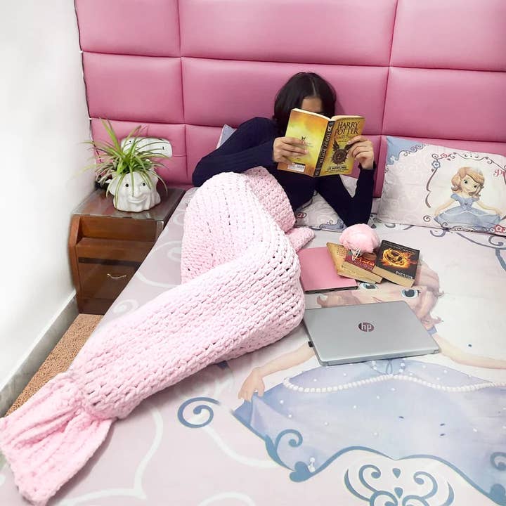 Handmade Crochet Mermaid Blankie for wholesale by Kudrati LLC