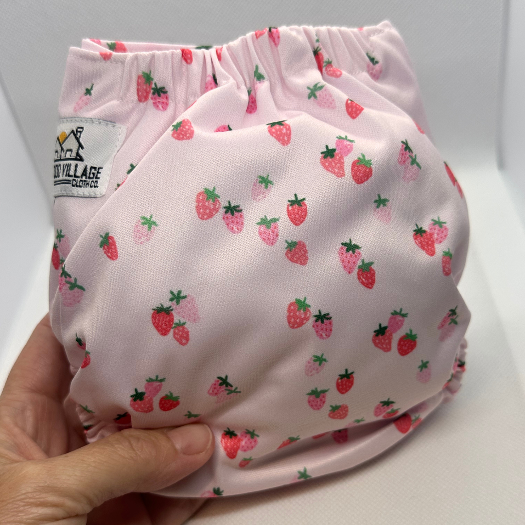 The Good Village Cloth Co + Market - Wholesale Diaper (Cloth) - Baby - Newborn All-in-One Diaper | Berry Sweet1