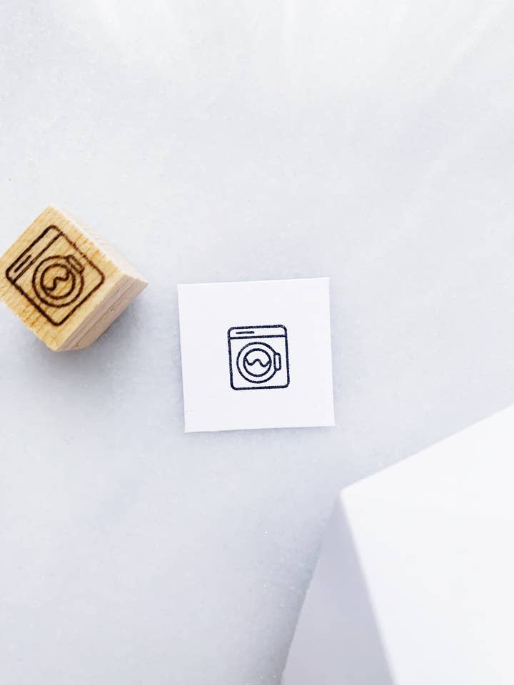 Laundry Rubber Stamp • Small Laundry Day Stamp for Planners • Cleaning Reminder Stamps for wholesale by Papergram