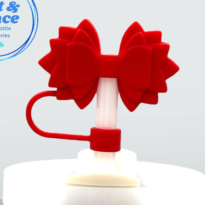 Topper in paglia rossa Gracie per la vendita all'ingrosso da parte di Grit & Grace Water Bottle Accessories