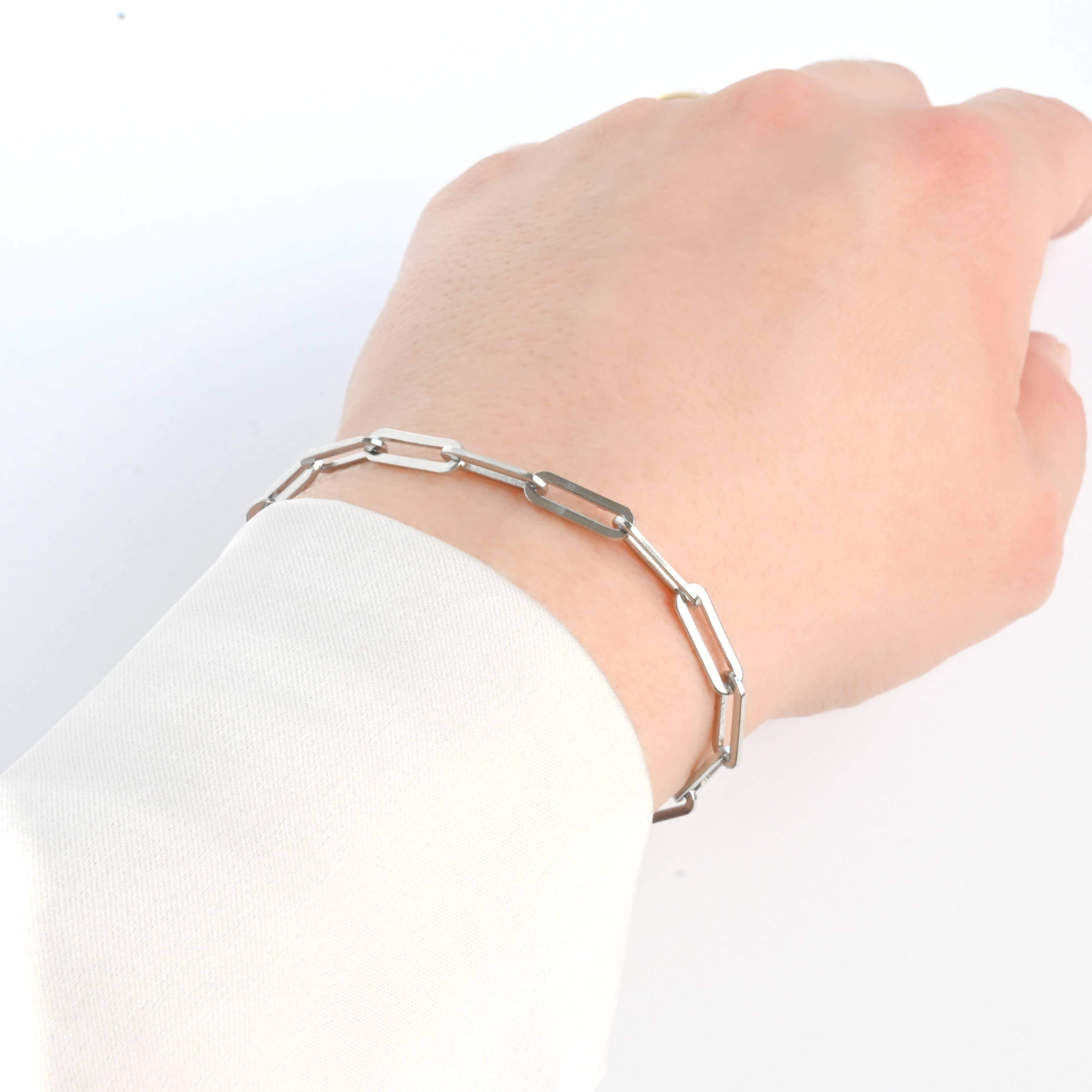 Blueyejewelry - Vente Bracelets maillon et chaîne - Bracelets audacieux en acier inoxydable - Bracelet épais en or et en argent4