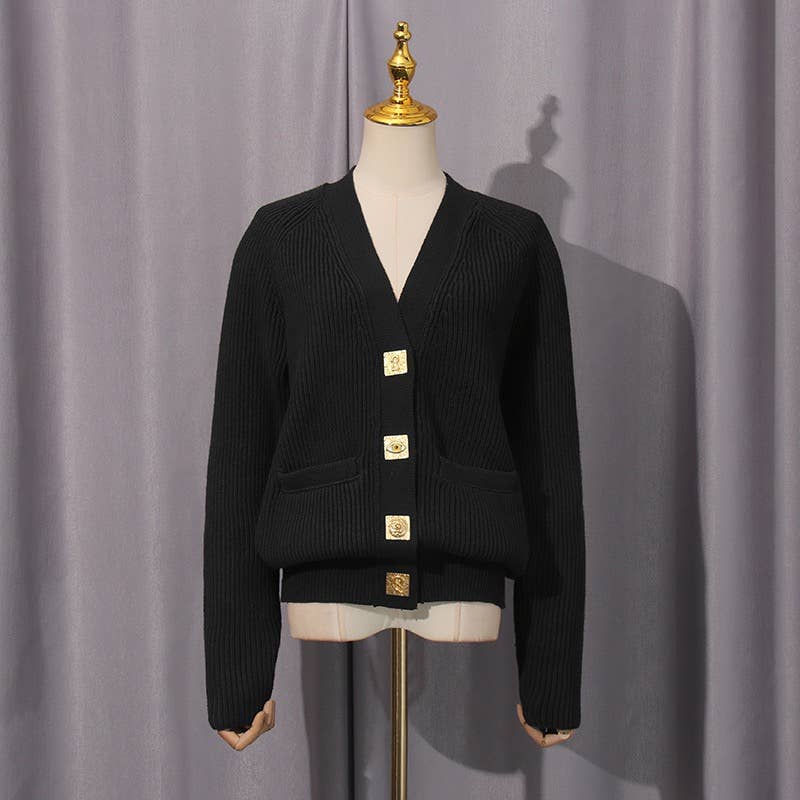 Productseeker - Wholesale Cardigan - Women's - JK176 Black Knit Cardigan with  – Autumn Chic0