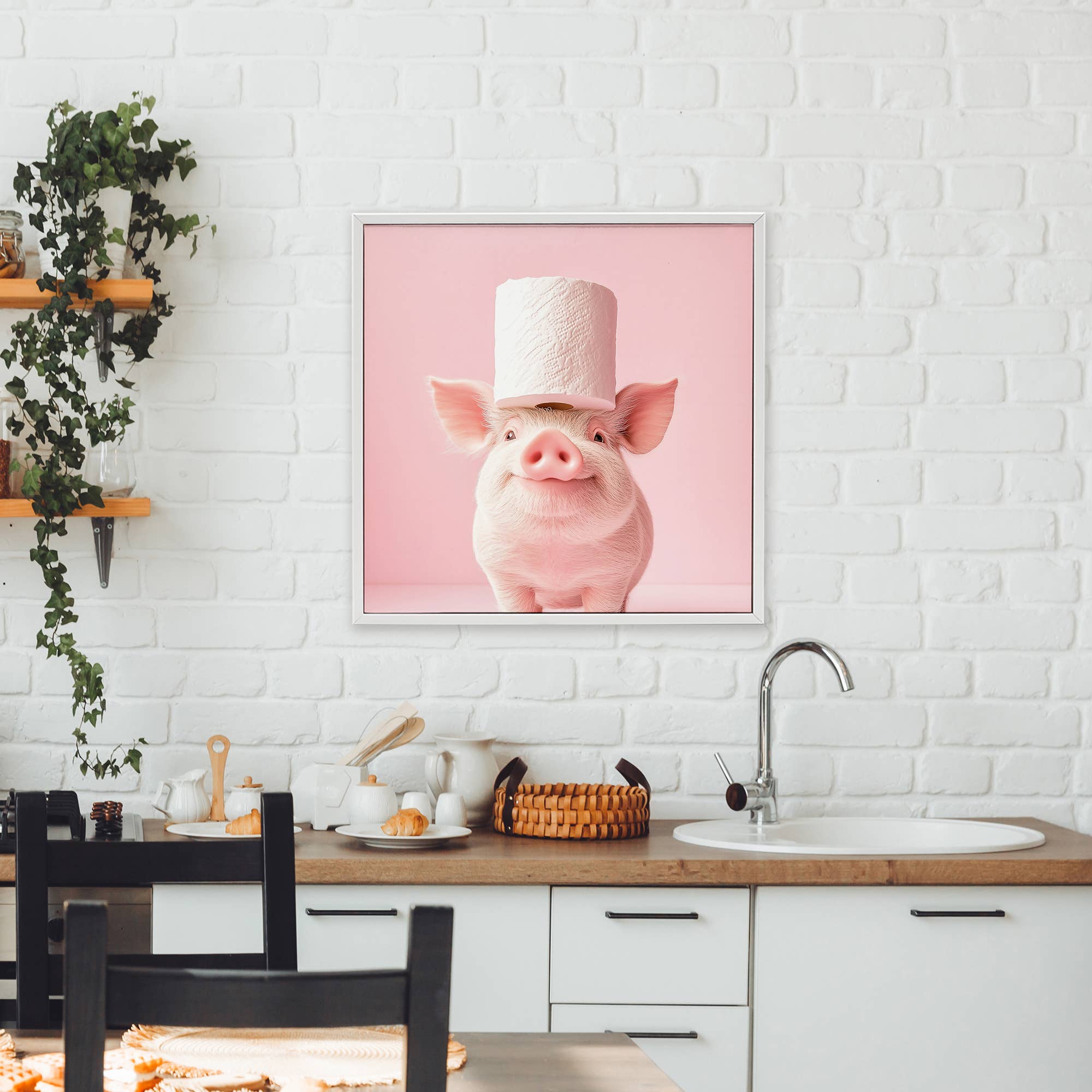 Stupell Industries - Wholesale Wall Sign - Silly Piggy Pink Toilet Paper - Framed Wall Art6
