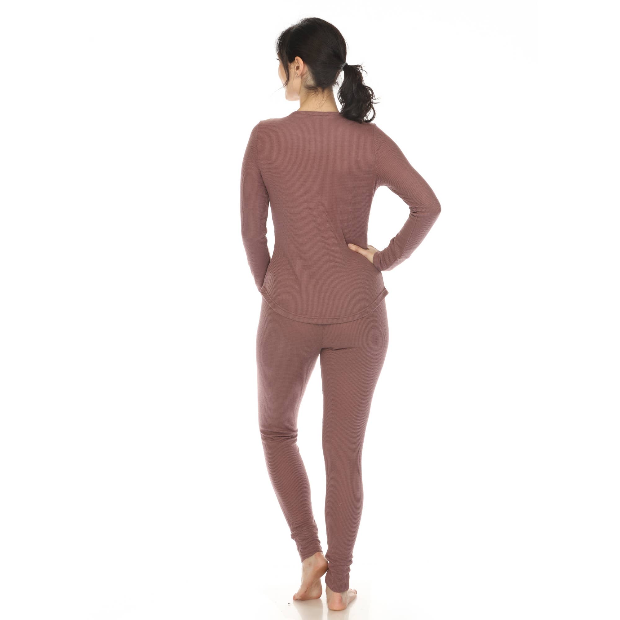 WHITE MARK - Wholesale Sleepwear Set - Women's - Women's Waffle Pajama Set6