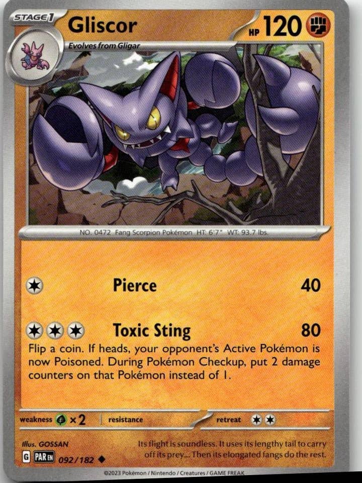 Pokémon SV04: Fenda Paradoxal - Gliscor #092/182 por atacado de Chronic Cards