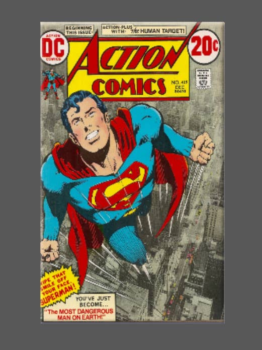 ACTIESTRIPS, Magneet, Knop, Spiegel, NR 419, SUPERMAN voor wholesale door Ba Ba Buttons