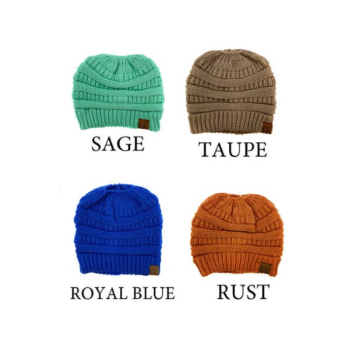 Suzie Q USA - Wholesale Beanie - Women's - CC Messy Bun KNITTED BEANIE6