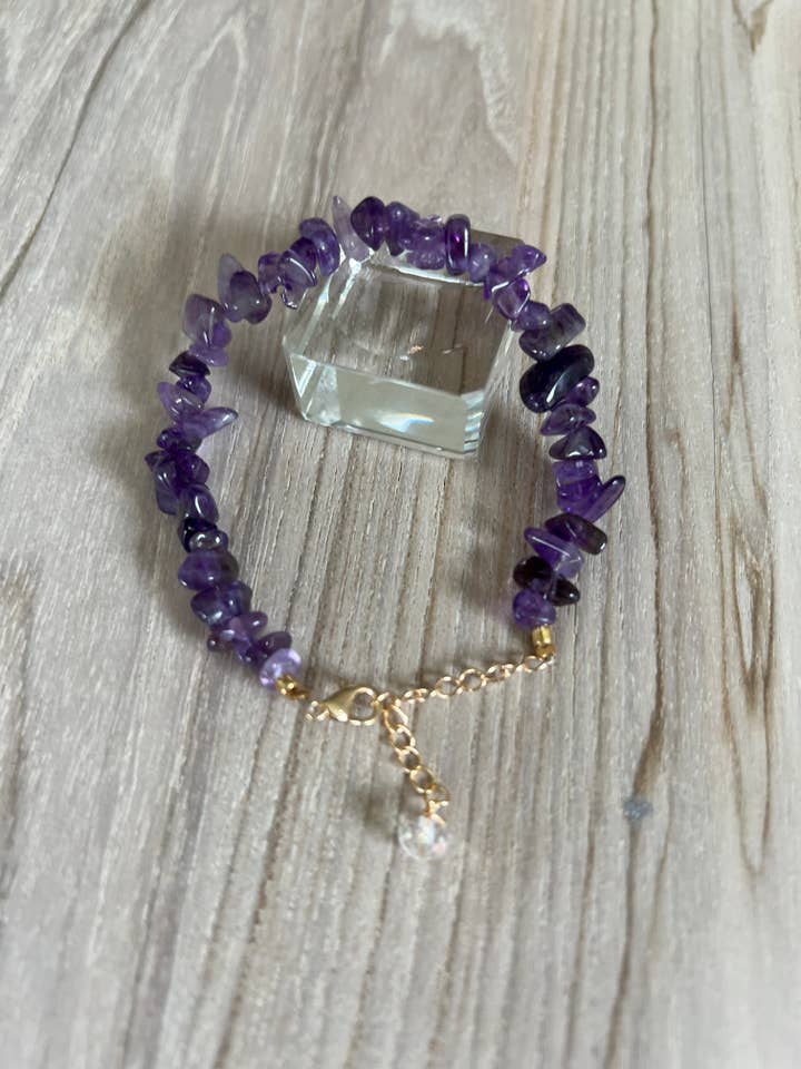 Ametyst justerbar Chip armbånd for engroshandel hos Luna Rae
