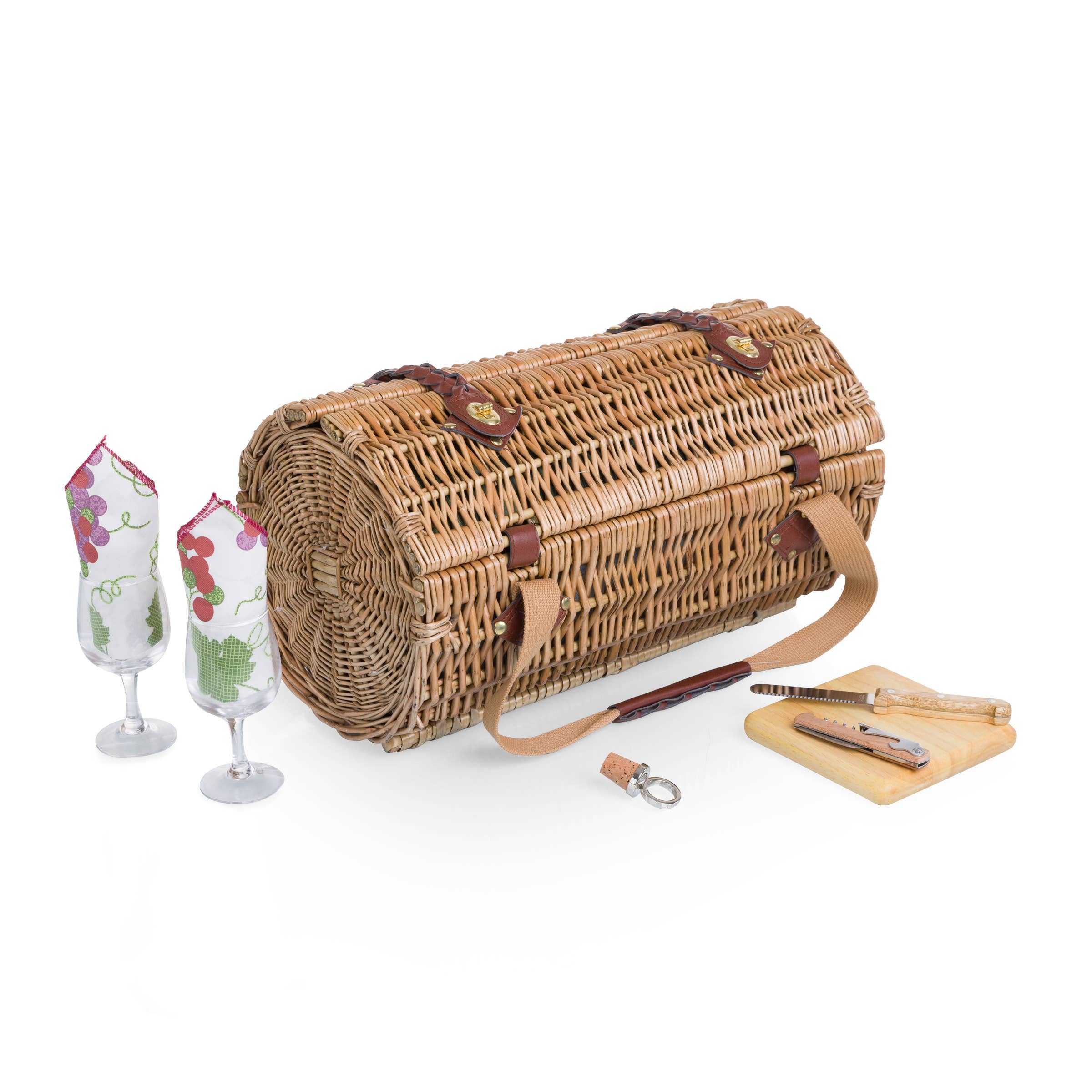 Pine Green Verona Wine & Cheese Picnic Basket (Pine Green) for wholesale on Faire2