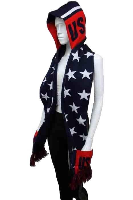 Cap Zone – wholesale Scarf – Women's – USA Knit Fringe Trim Hooded Scarf with Hoodie6