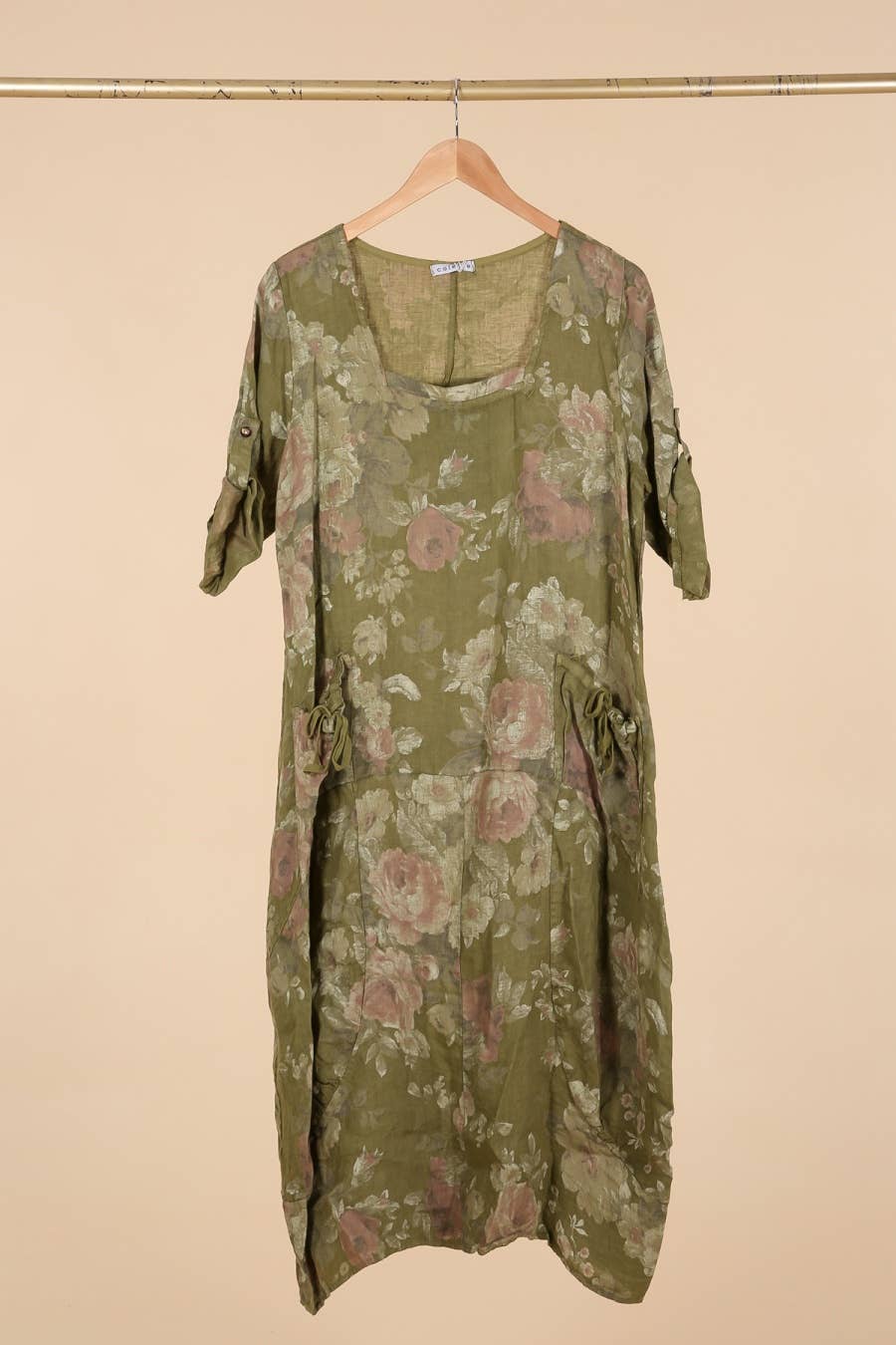 la maison des fibres naturelles – Großhandel Kleid – Damen – Leinenkleid mit floralem Muster, 100 % Leinen, Modell 6796738