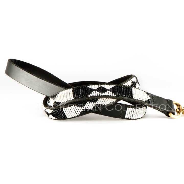 Ebony And Ivory Beaded Dog Lead for wholesale by The Kenyan Collection Inc. dba TKC Inc