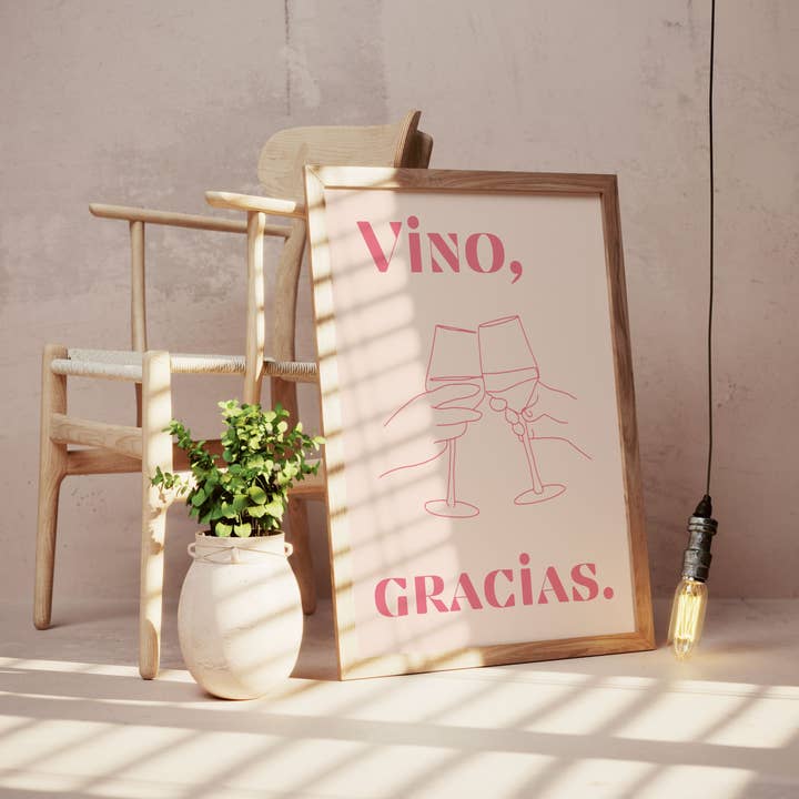 Wine Print Spanish Inspired Art Poster Print for wholesale by Feel Good Prints